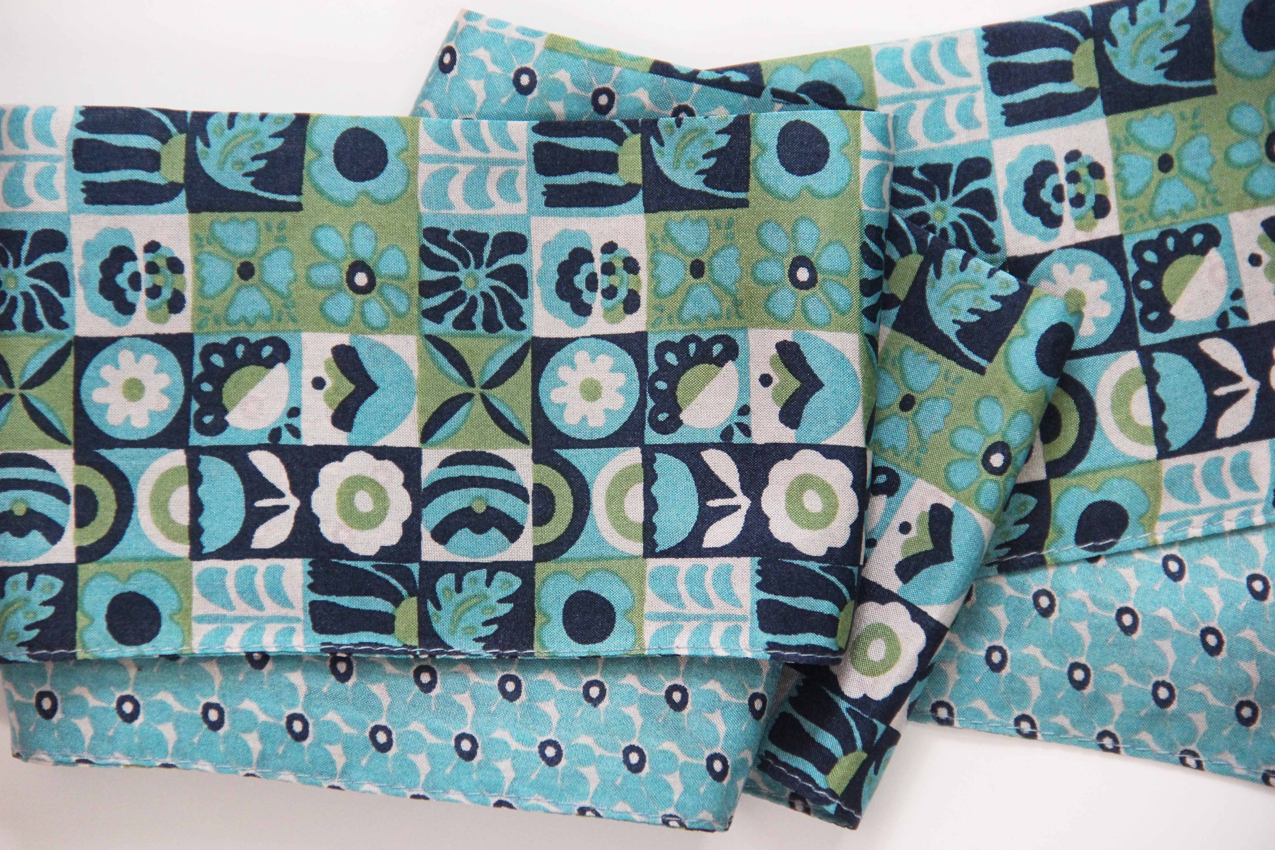 100% Silk Double Sided Bandeau Scarf Solveig Blue