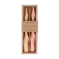 Twisty Pink Tonal Dinner Candles, Mixed Pack Of 2