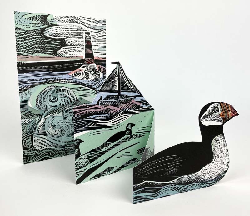 Puffins at Coquet Island by Angela Harding. Folding out to create a lovely rural scene.