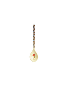 Decorative spoon with a floral and checkered design on a white background