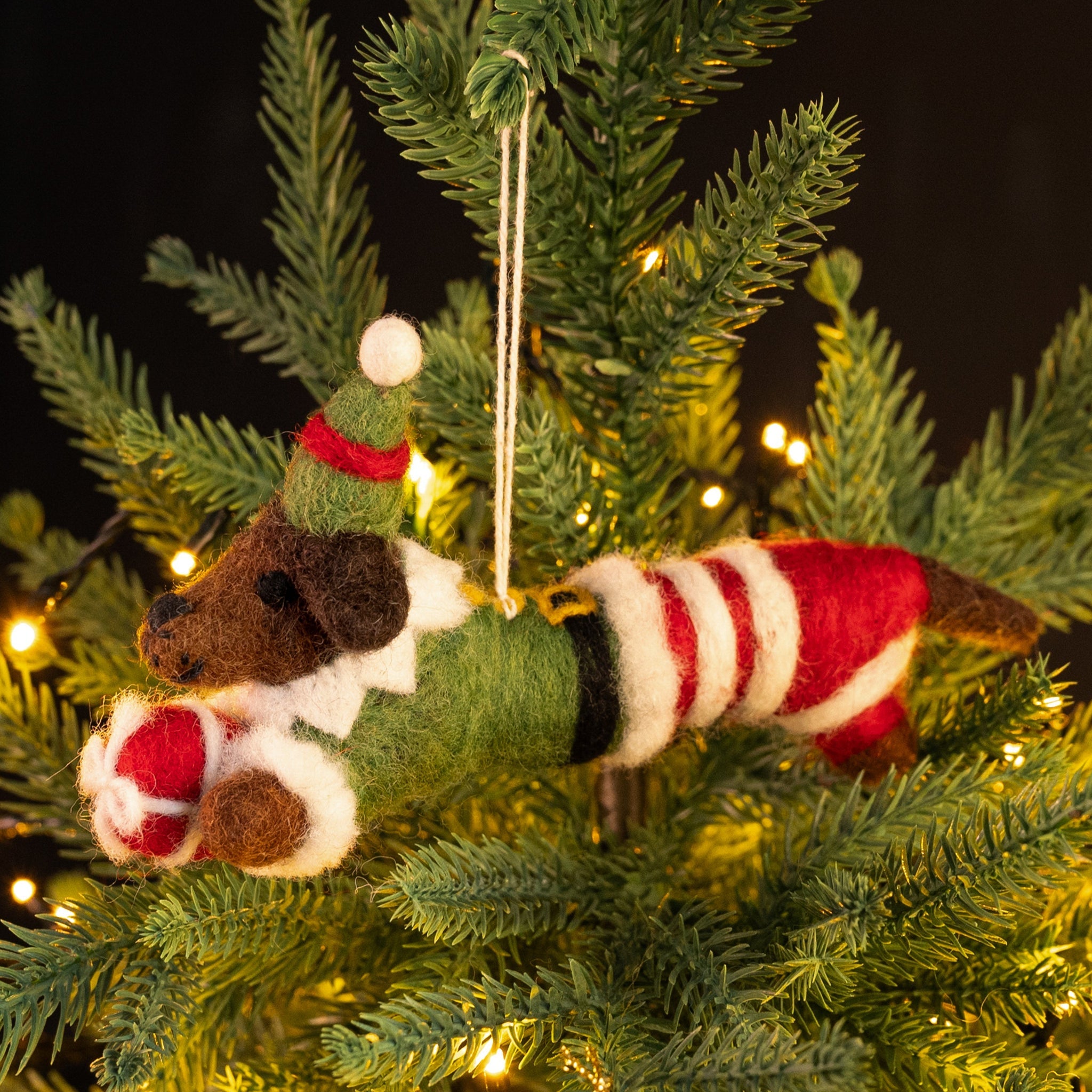 Elf dog decoration 
