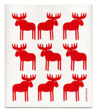 White cloth with red moose pattern and 'Jangneus' branding