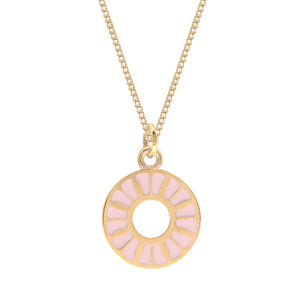 powder pink enamel necklace 