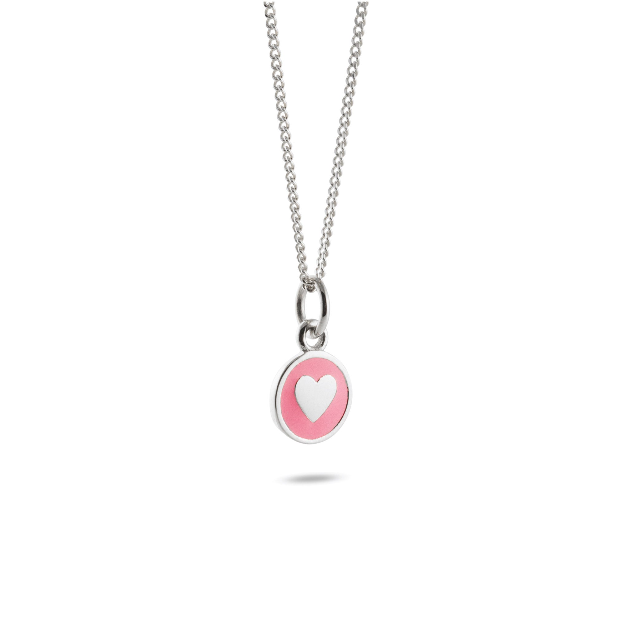 Mini Powder Pink Heart Enamel Necklace