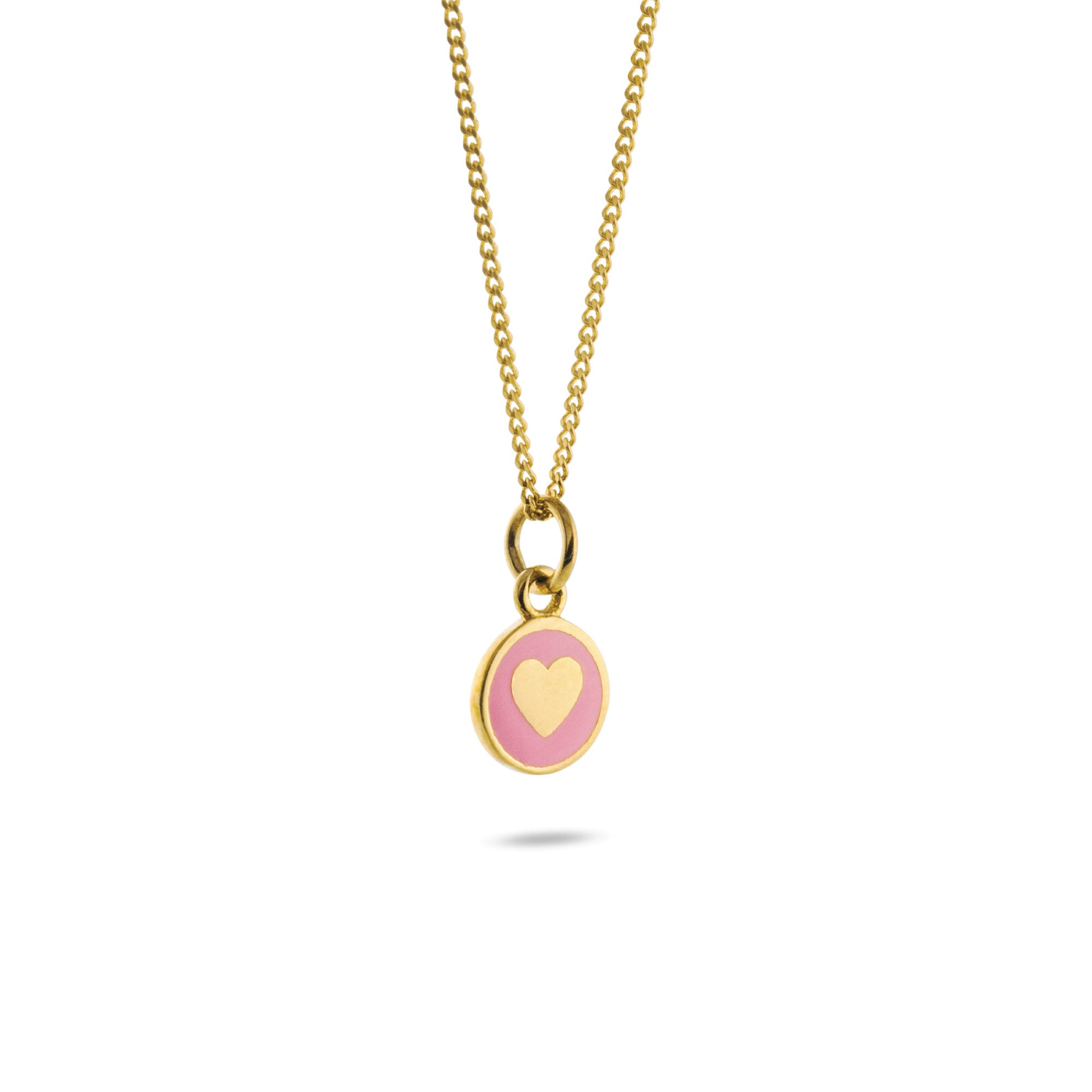 Mini Powder Pink Heart Enamel Necklace