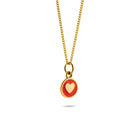 Mini Orange Heart Enamel Necklace