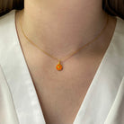 Mini Orange Heart Enamel Necklace