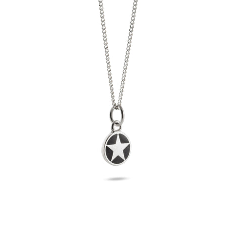 Mini Black Star Enamel Necklace