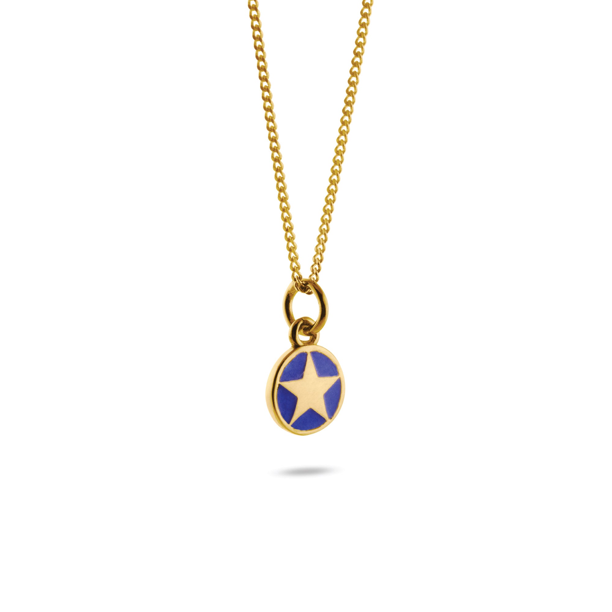 Mini Indigo Blue Star Enamel Necklace