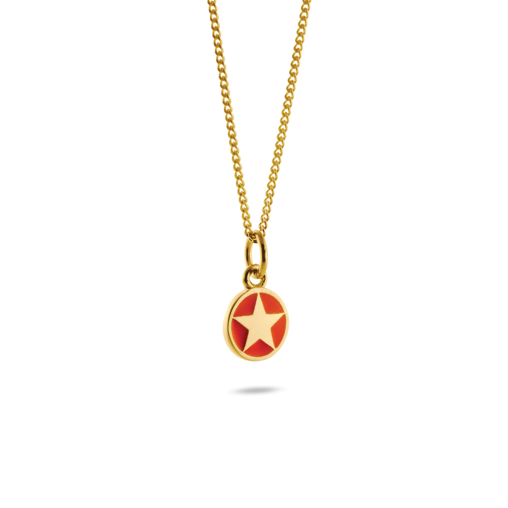 Mini Orange Star Enamel Necklace