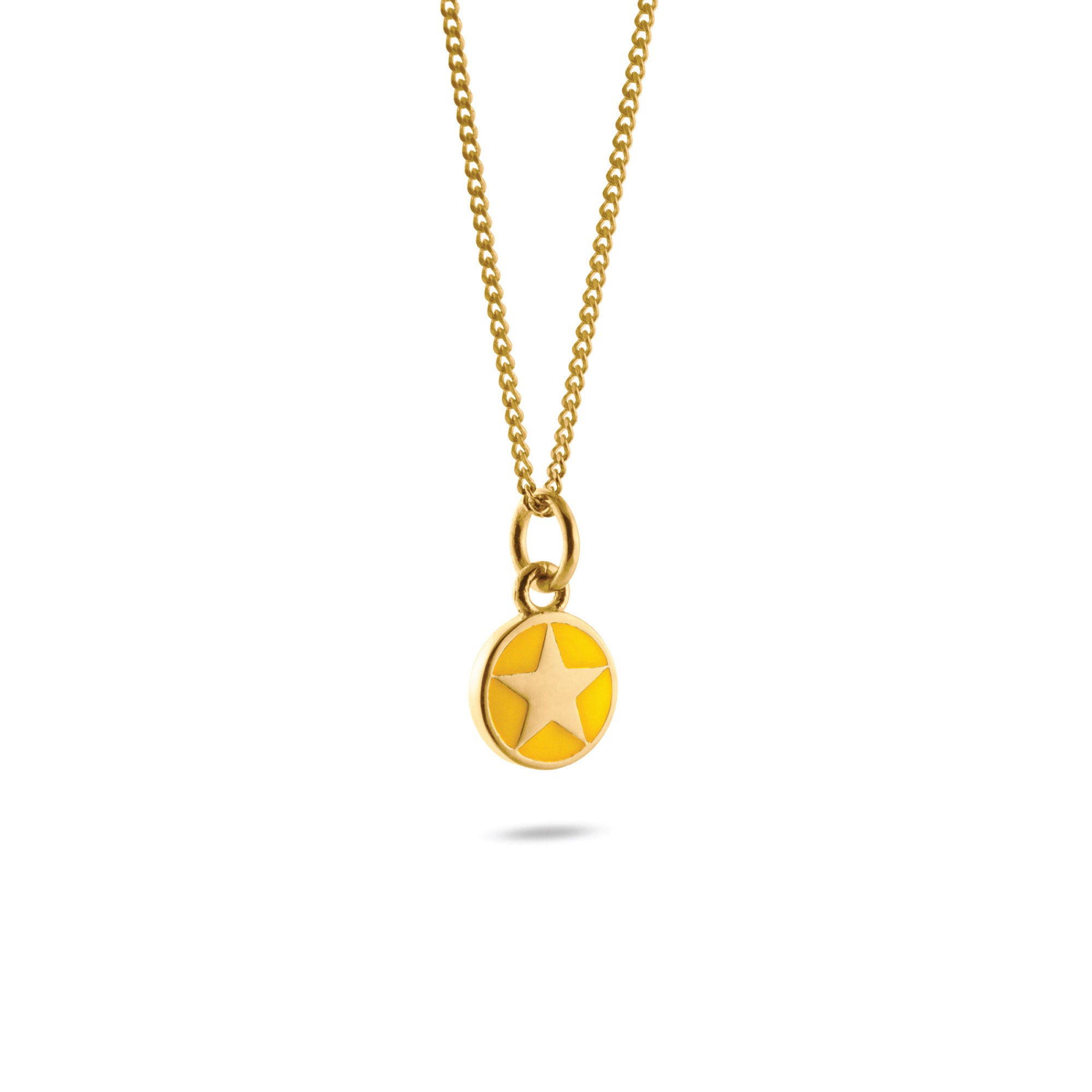 Mini Yellow Star Enamel Necklace