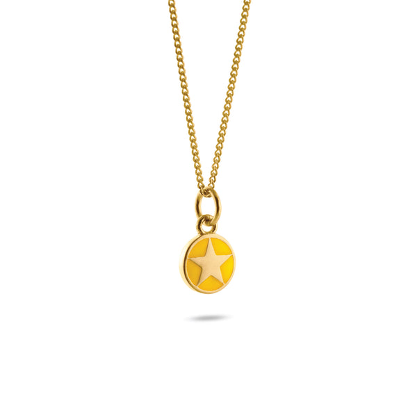 Mini Yellow Star Enamel Necklace