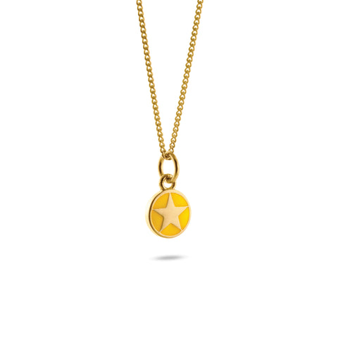 Mini Yellow Star Enamel Necklace