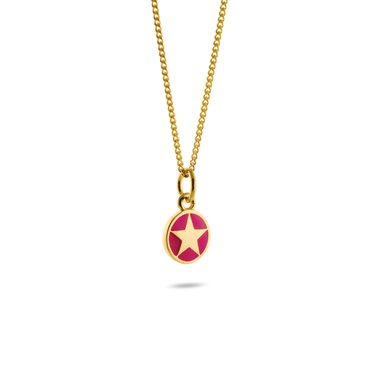 Mini Cherry Red Star Enamel Necklace – Lime Tree Design