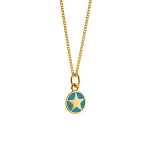 Star Enamel Necklace Gold Vermeil 