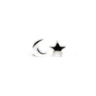 Moon and Star Stud Earrings