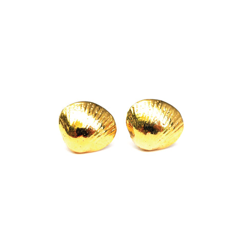 Shell Stud Earrings Gold Vermeil