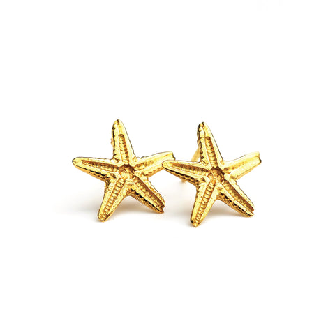 Starfish Stud Earrings Gold Vermeil