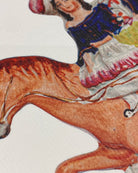 Close-up of a dog and a person in a decorative setting