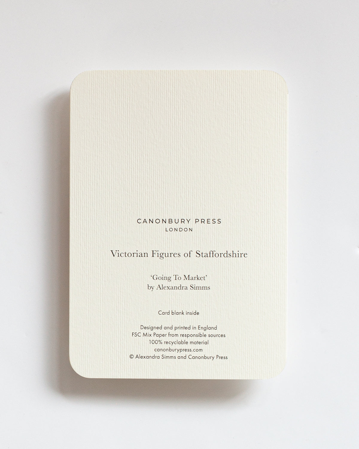 Card with text on a white background