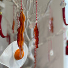 glass egg and bacon decoration 