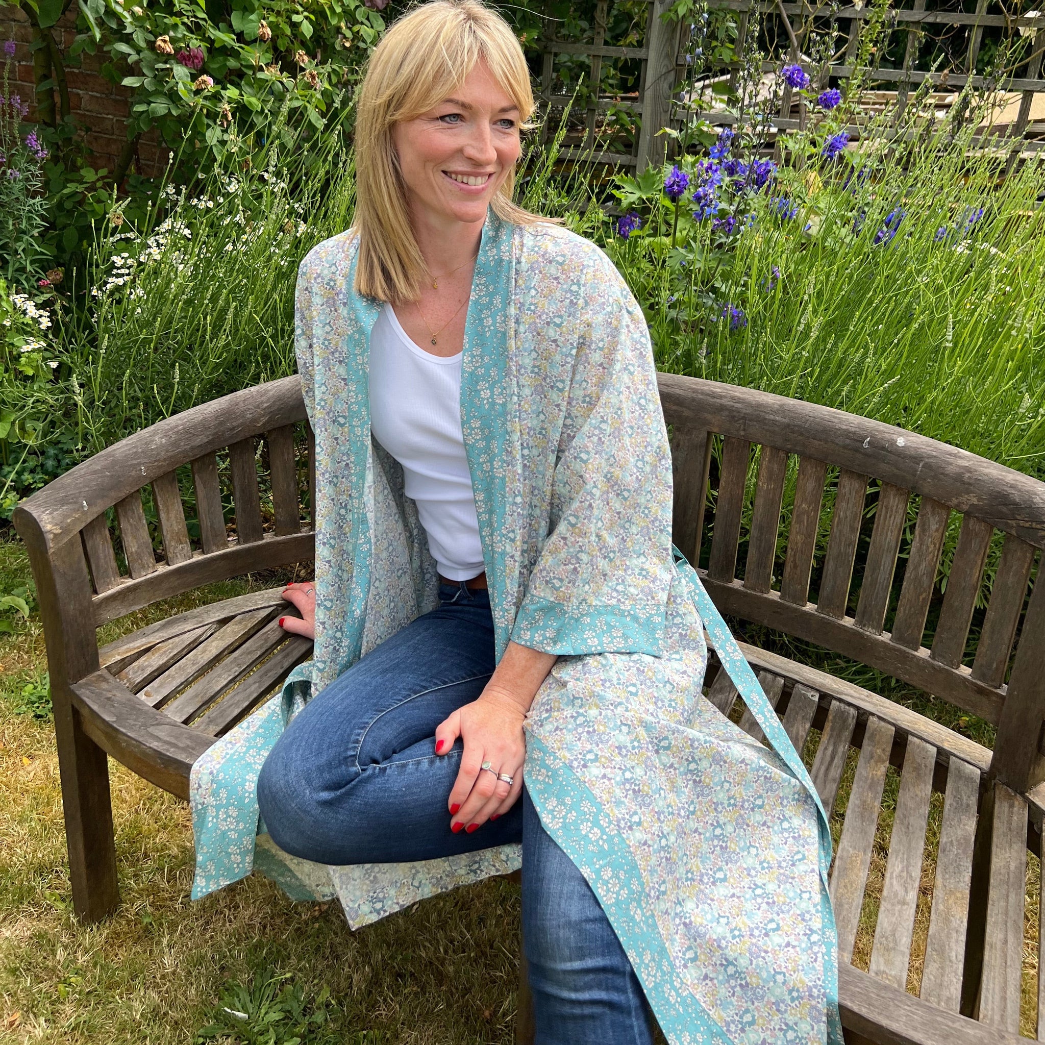 NEW Long Kimono Robe Michelle - Made with Liberty Fabric