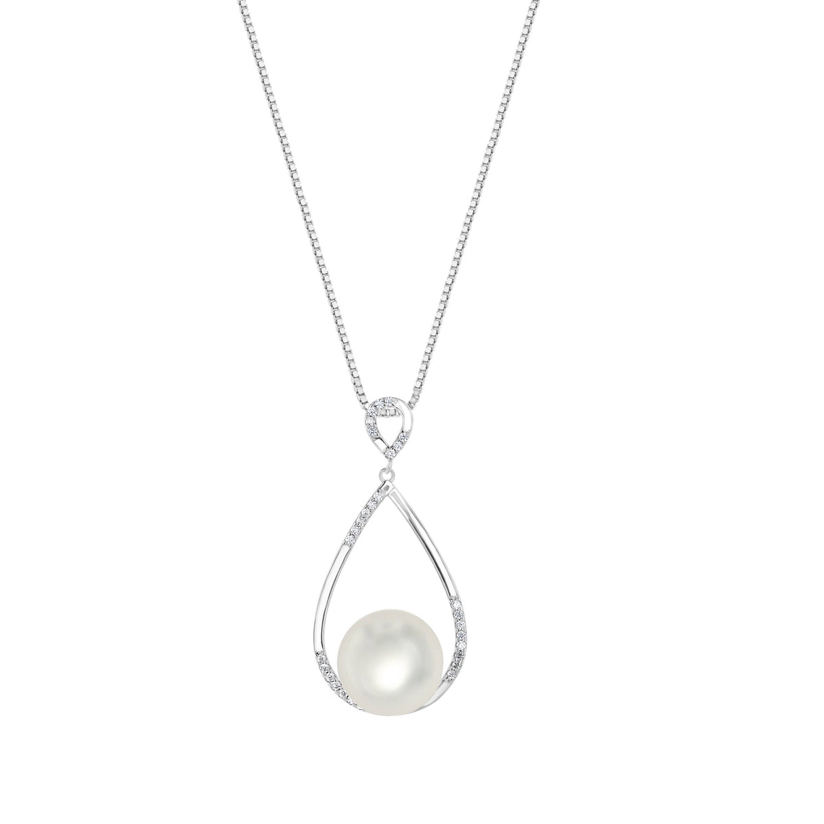 Limited Edition Open Pear Pearl Pendant – Lime Tree Design
