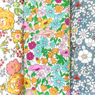 Three yellow and orange floral cotton hankies