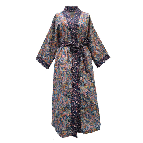 Long Kimono Robe Lilac Ciara - Made with Liberty Fabric