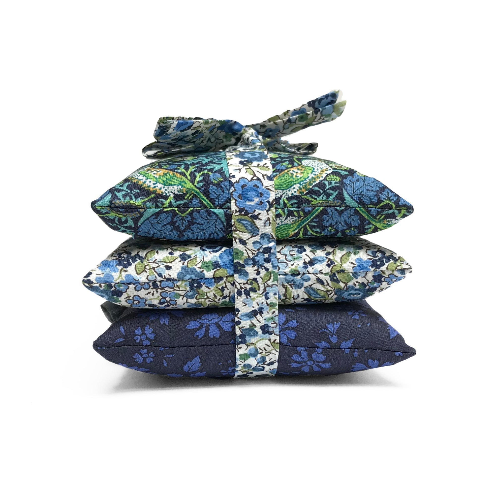 Stack of 3 Square Liberty Lavender Sachets - Blue