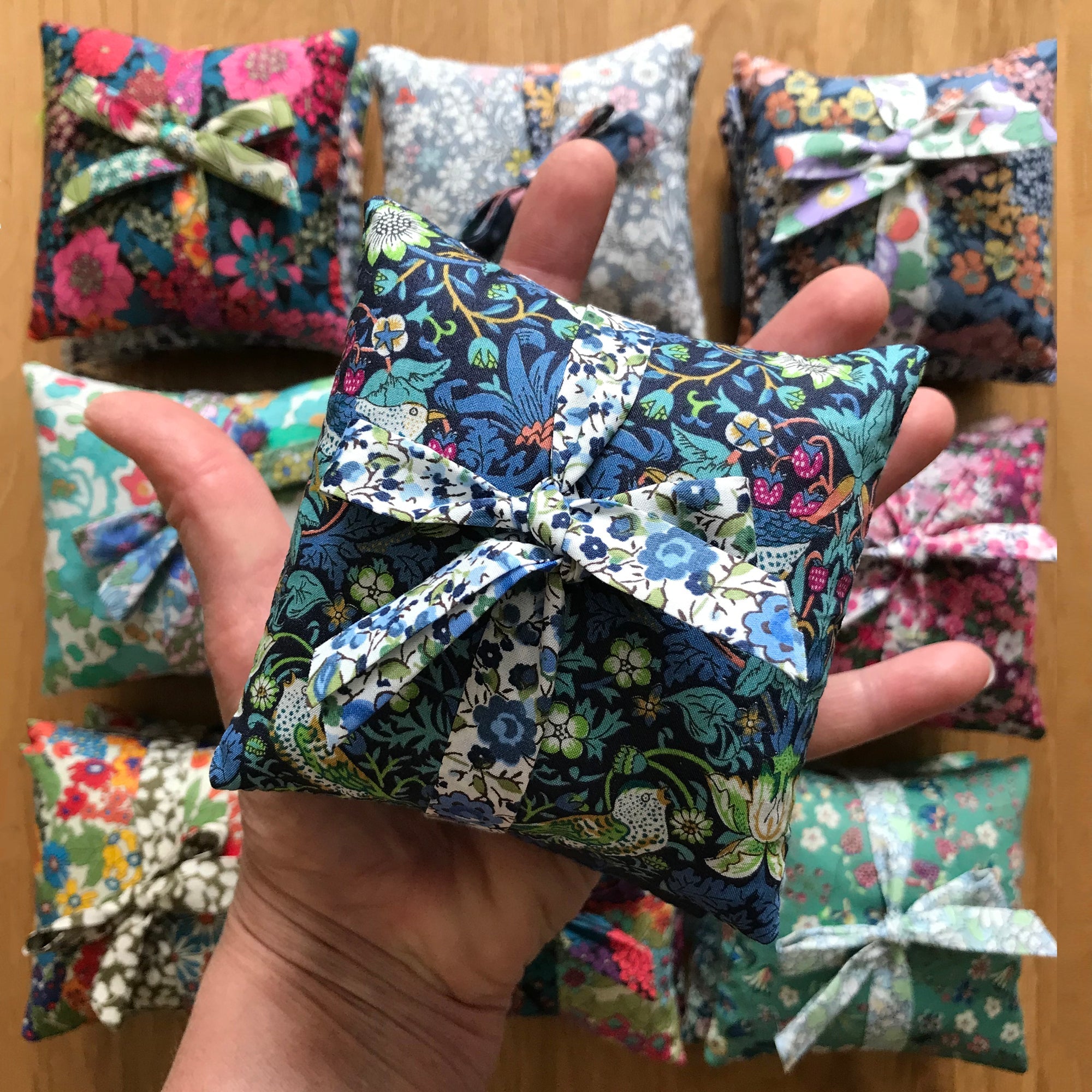Stack of 3 Square Liberty Lavender Sachets 