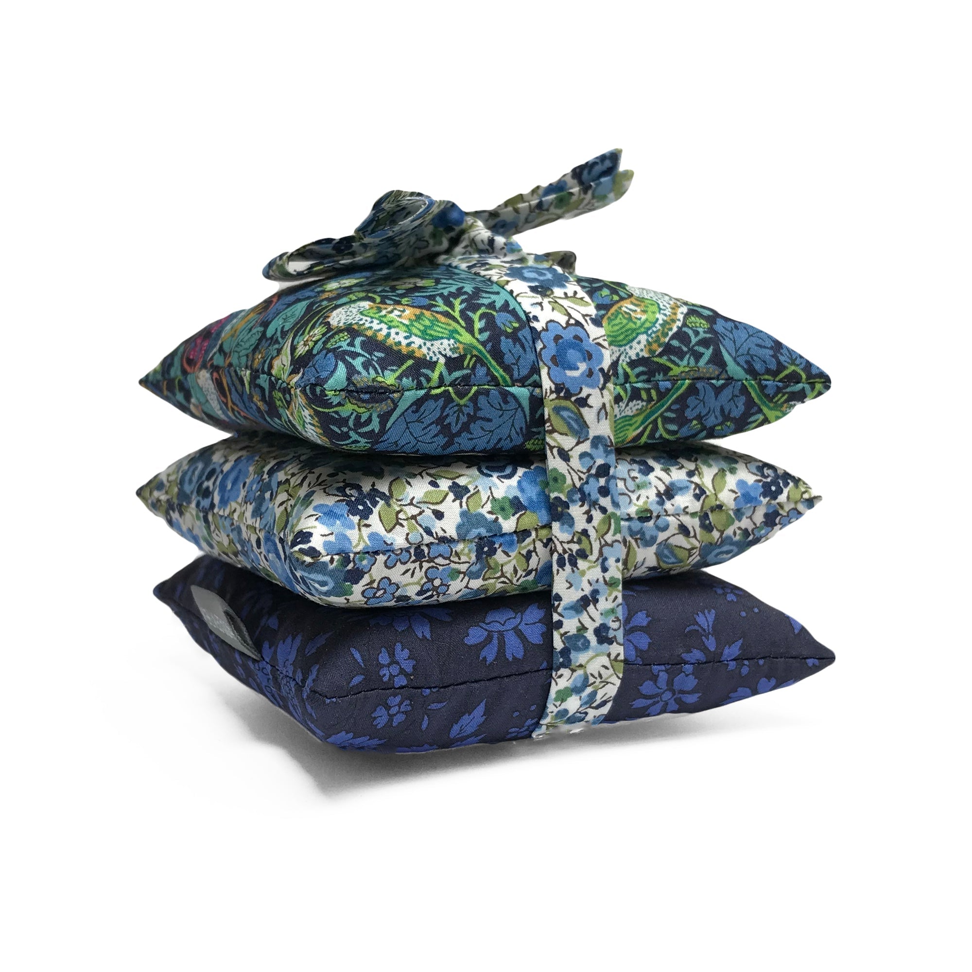 Stack of 3 Square Liberty Lavender Sachets - Blue