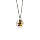 Mini Hammered Disc with Star Necklace Sterling Silver and Gold Vermeil