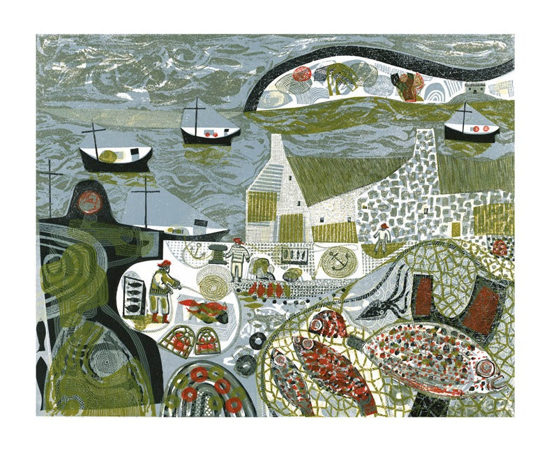 Morning on the Quay christmas greetings card 