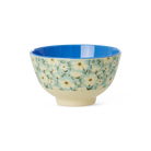 Ceramic bowl with floral pattern on a white background