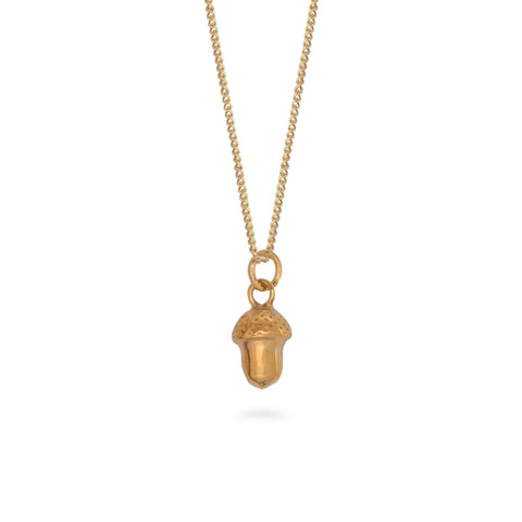 Acorn Pendant Necklace Gold Vermeil
