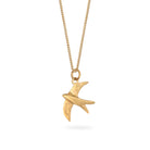 Swallow Charm Necklace Gold Vermeil