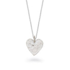 Hammered Heart Pendant Necklace Sterling Silver