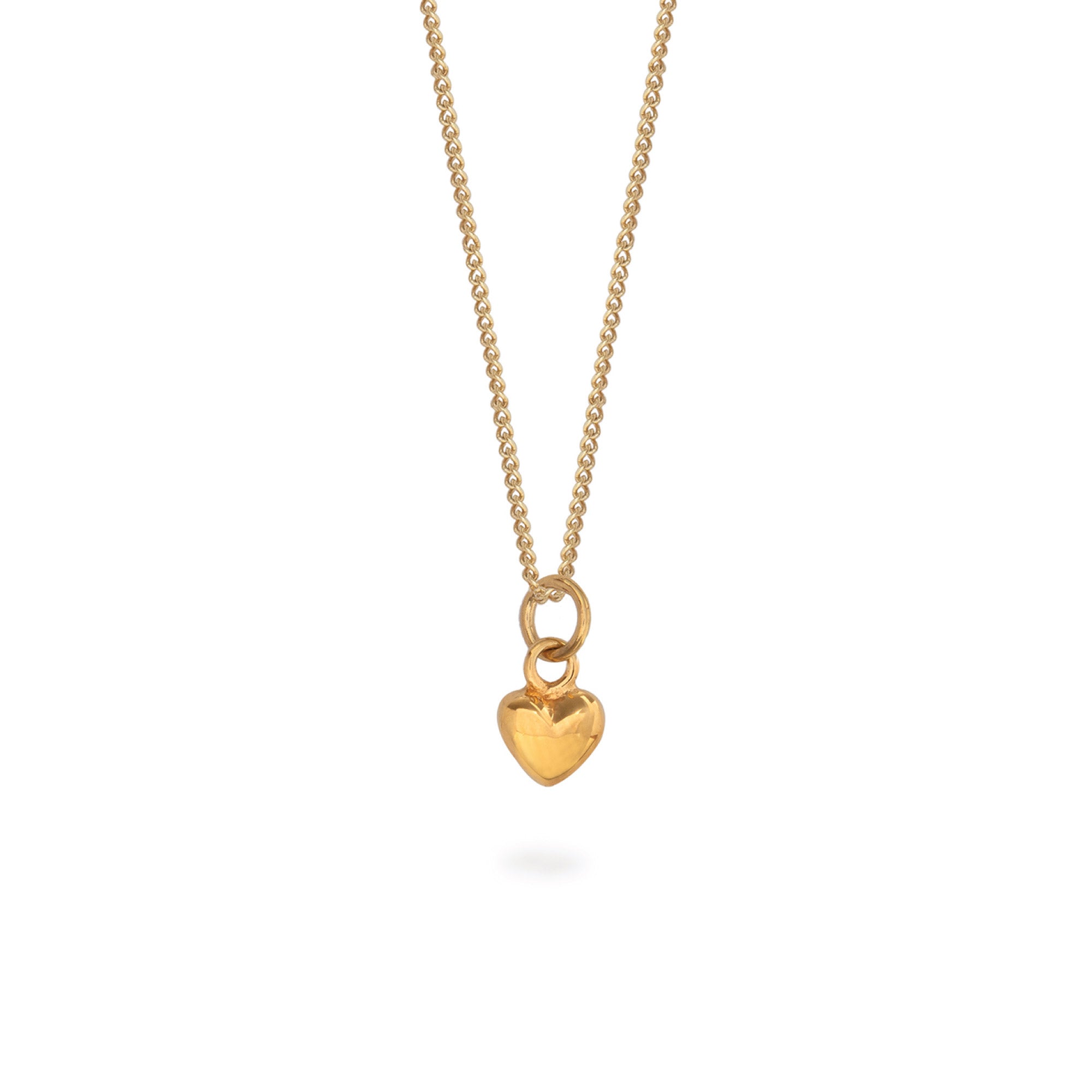 Tiny Heart Charm Necklace Gold Vermeil