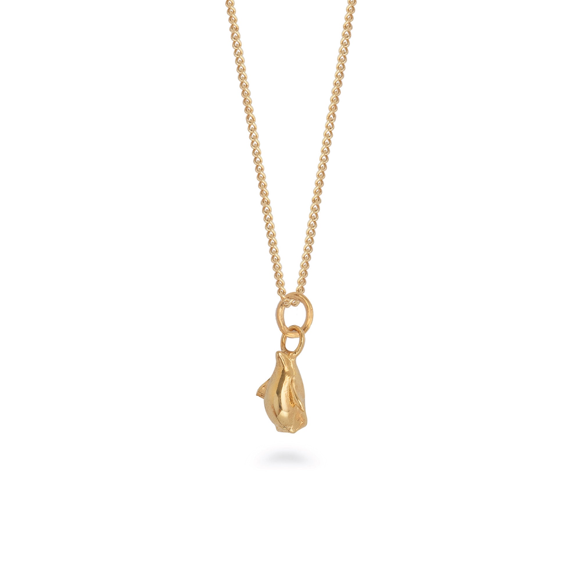 Tiny Penguin Charm Necklace Gold Vermeil