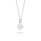 Tiny Flower Charm Necklace Sterling Silver