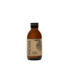 Brown bottle with a label on a white background