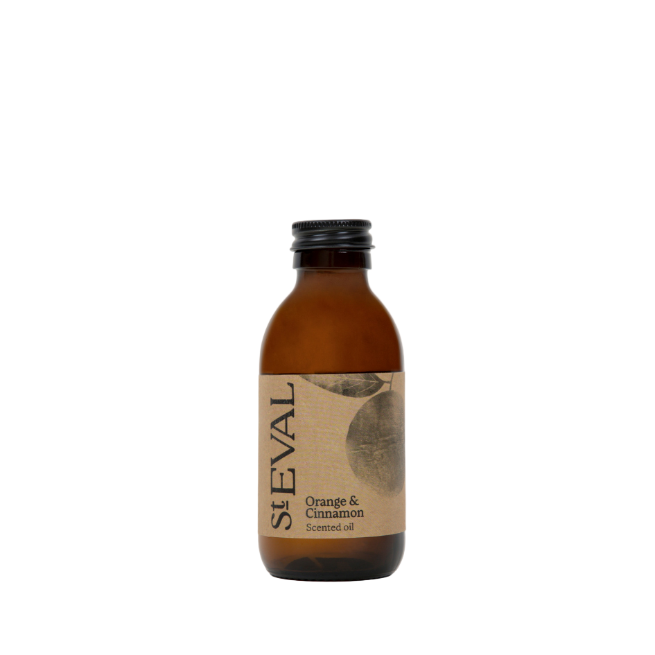 Brown bottle with a label on a white background