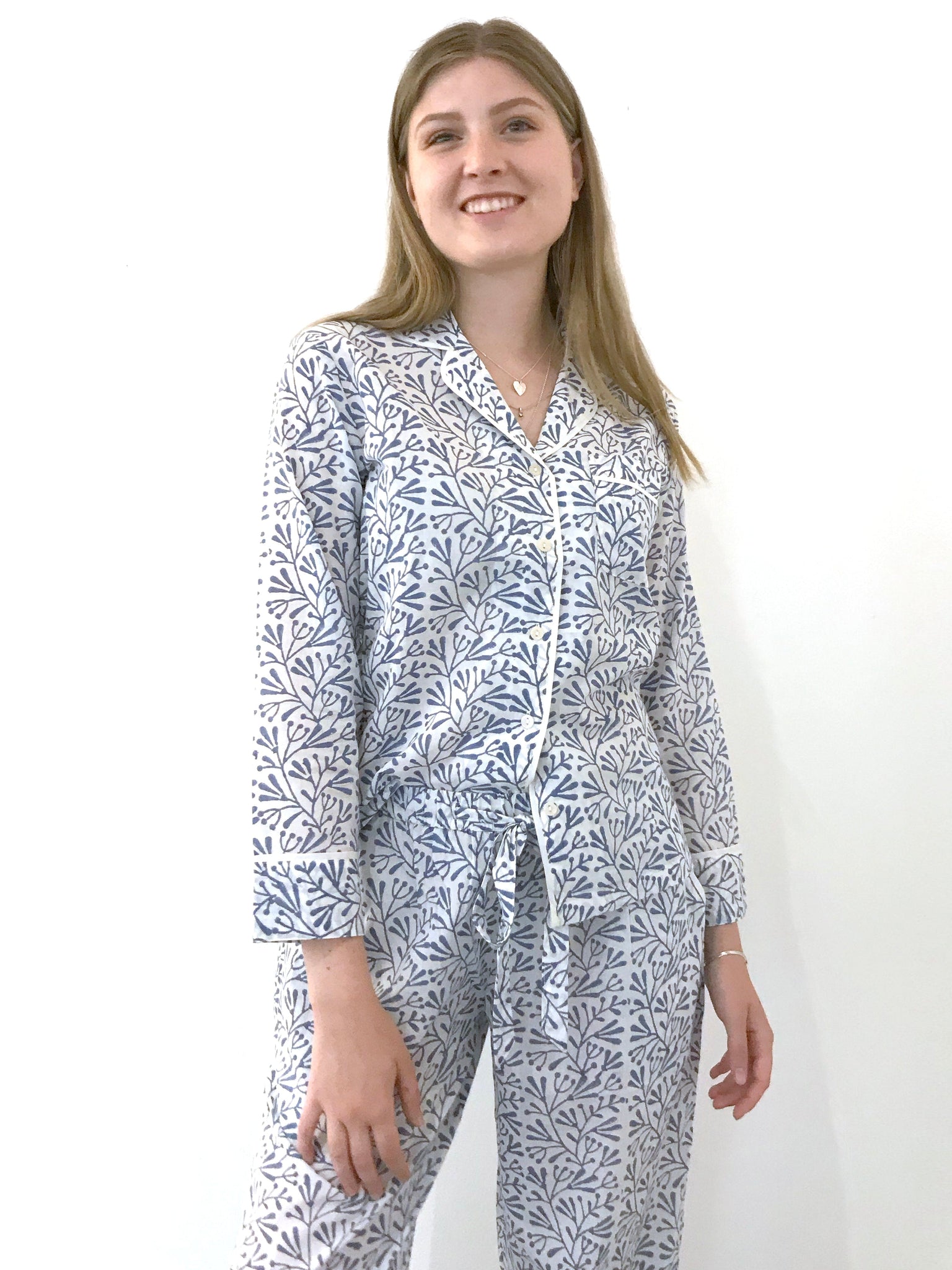 cotton pyjama jacket and trouser set 