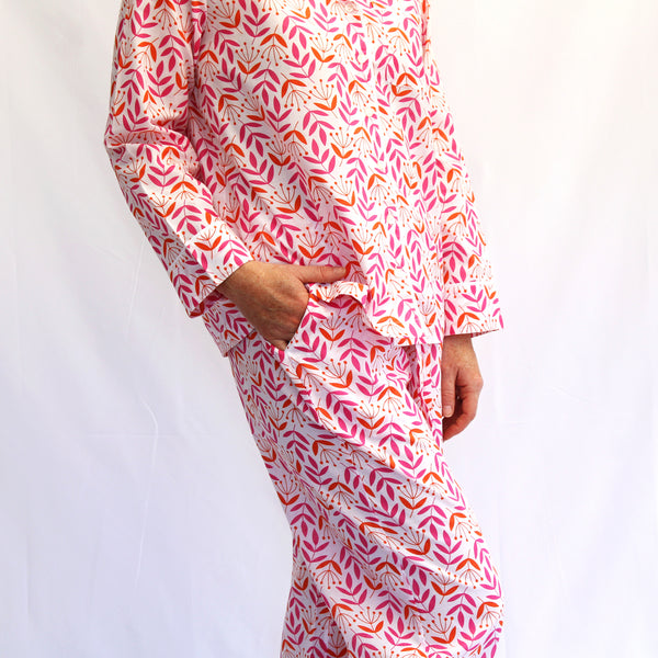 Magenta and Orange Leaf & Bud Pyjamas