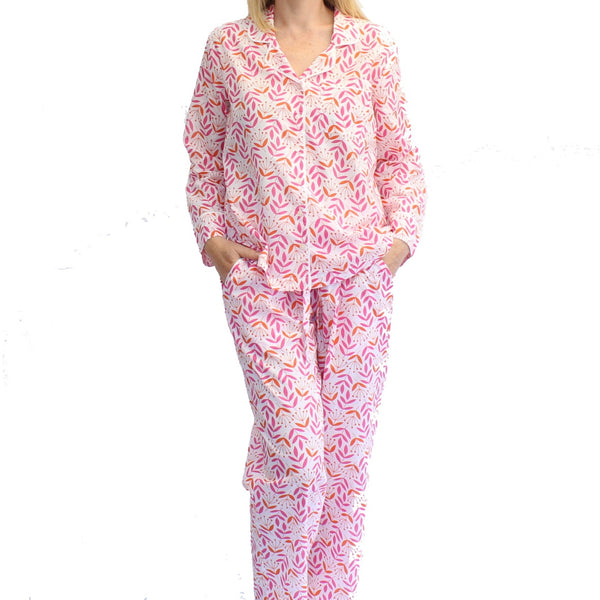 Magenta and Orange Leaf & Bud Pyjamas