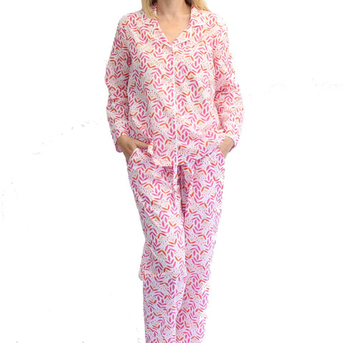 Magenta and Orange Leaf & Bud Pyjamas