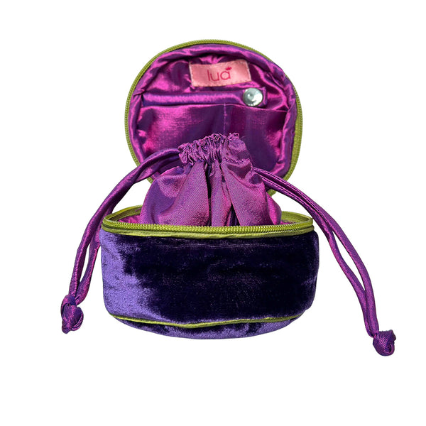 purple velevt jewellery purse storage 