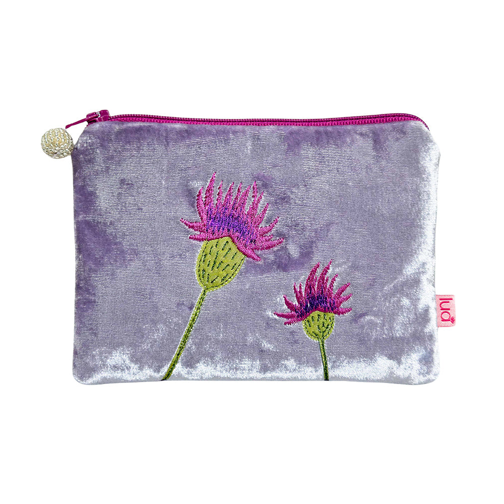 Velvet Coin Purse Mauve Thistle