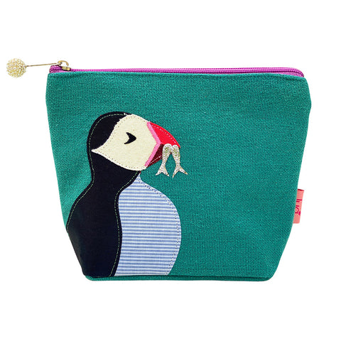 Chunky Puffin Bottle Green Cosmetic Purse
